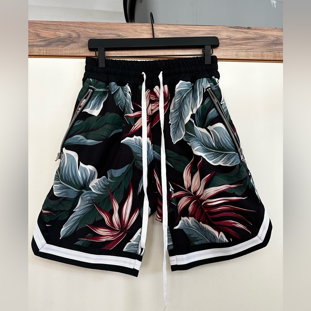 Floral shorts with RiRi zips Sz M